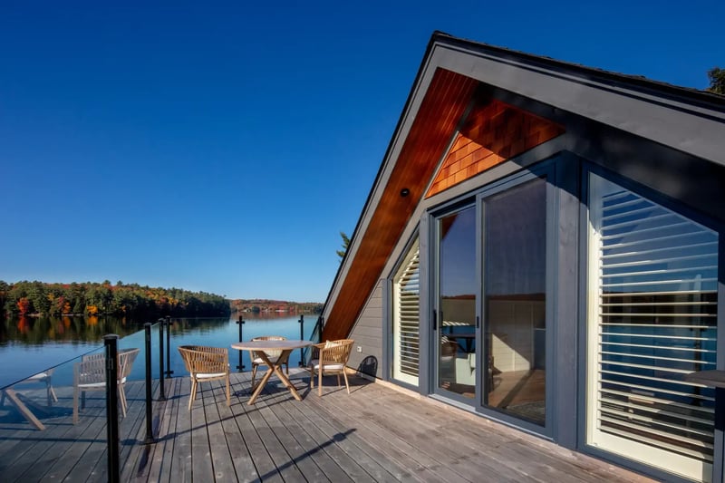Muskoka-Island-Cottage-Exterior-Boat-House-Deck-Normerica