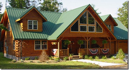 Image of log home exterior design