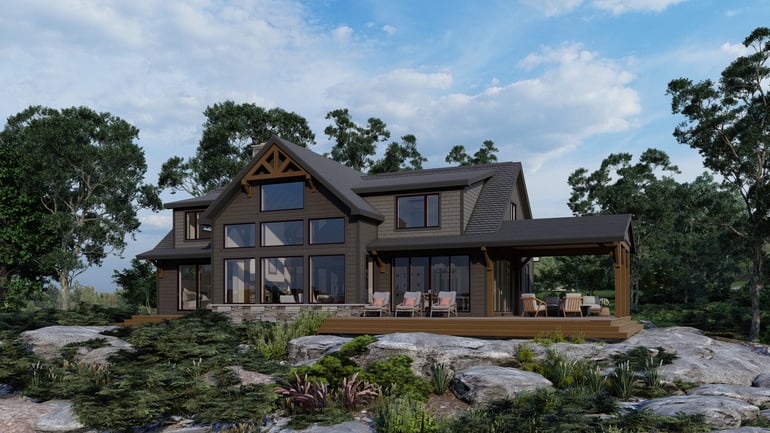 Normerica Timber Homes, The Rocklyn 4105, Exterior, Back