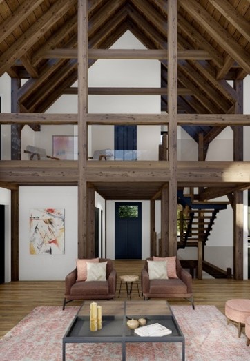modern house plans timber frame dufferin 2822 Interior Railing
