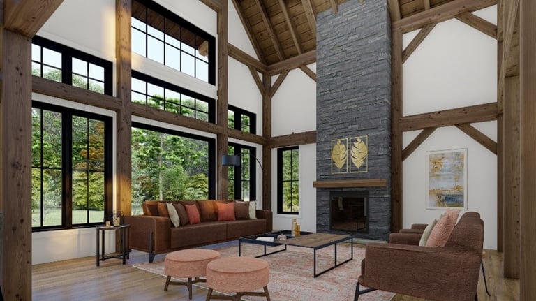 modern house plans timber frame dufferin 2822 Interior Stairs