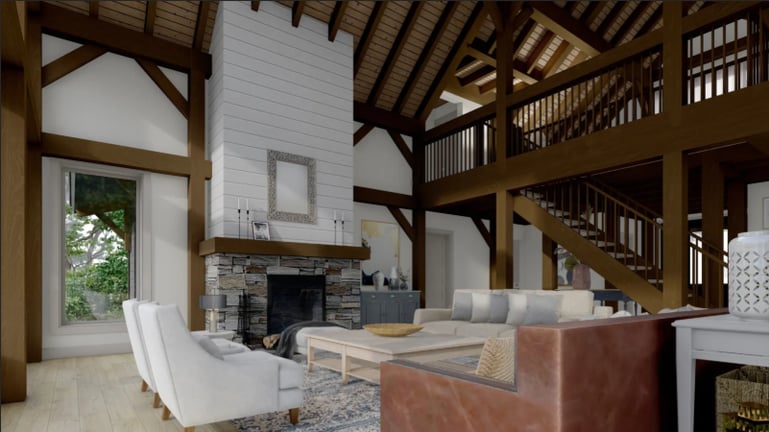 rocklyn interior great room normerica timber homes