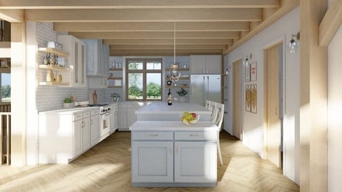 traditional house plans timber frame dufferin 2822 Kitchen