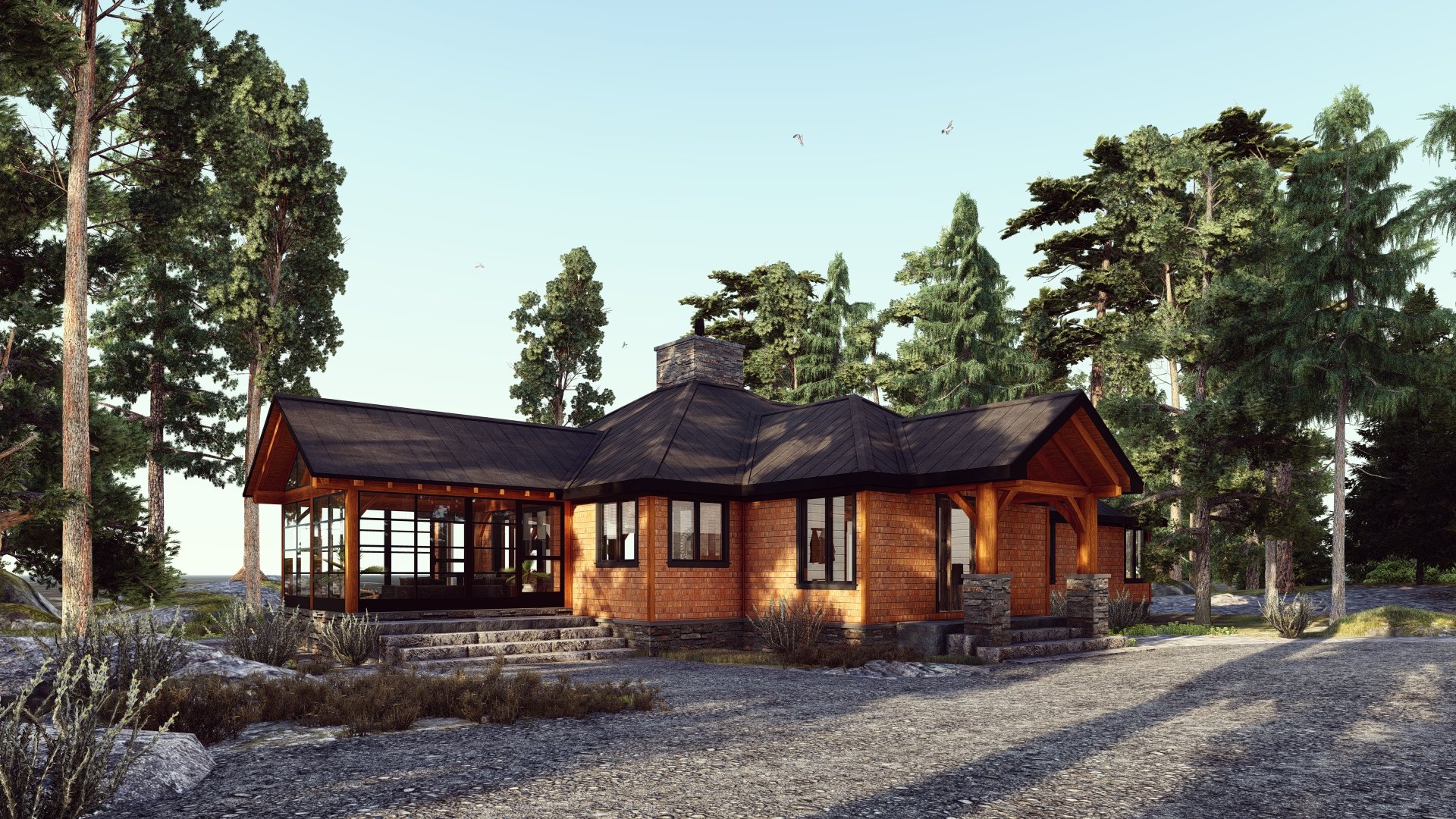 Timber Frame Homes Bungalow Plans | The Britt 3954 | Normerica 