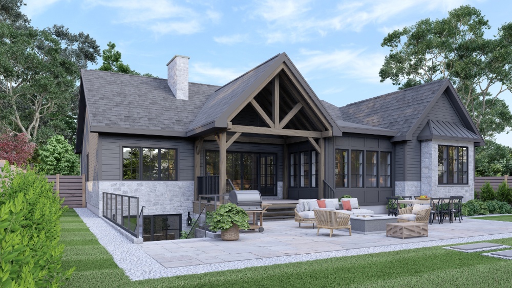 timber frame modern bungalow house plan brighton 4104