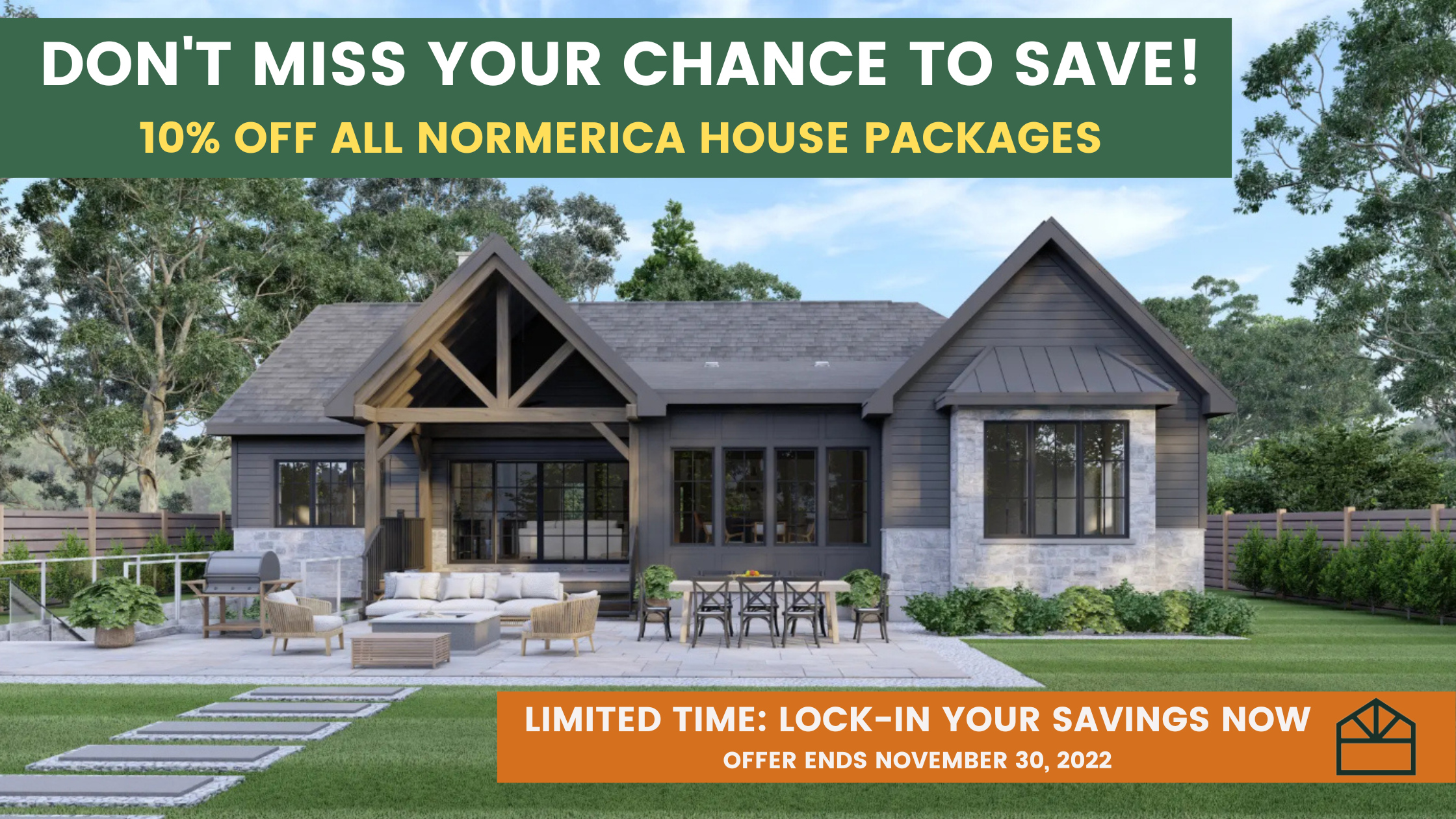 Normerica Timber Frame House Sale 10% Off All House Packages